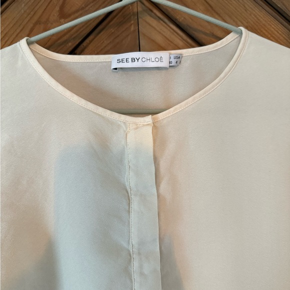 See By Chloe Silk Viscose Pleated blouse top size 4 - Picture 5 of 12